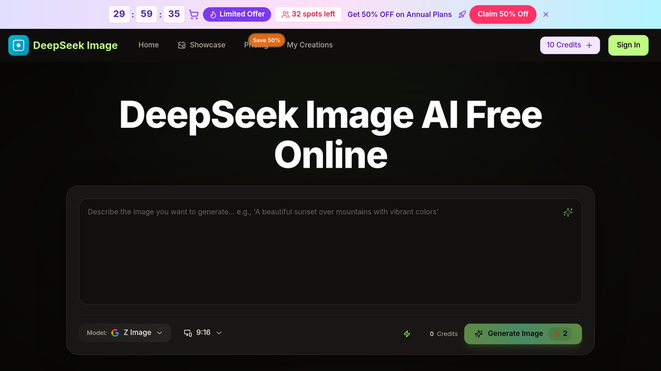 Screenshot of DeepSeek Image