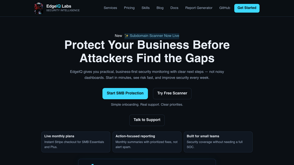 Screenshot of EdgeIQ Labs