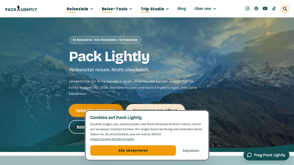Screenshot of Pack Lightly | DE