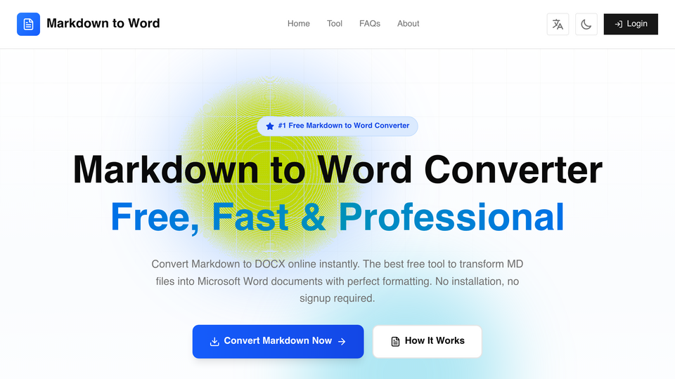 Screenshot of Markdown to Word