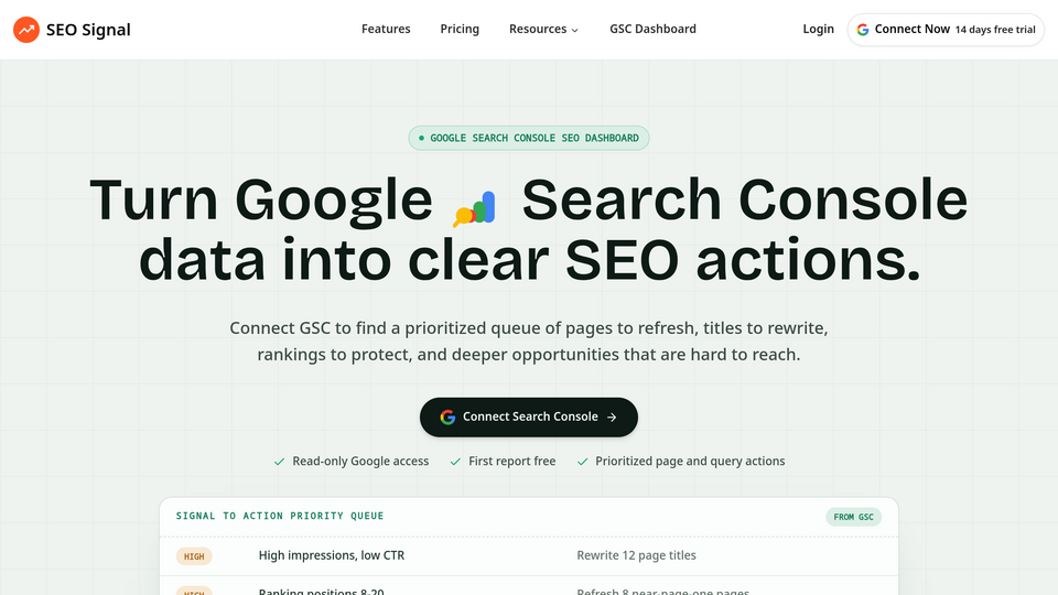 Screenshot of SEO Signal