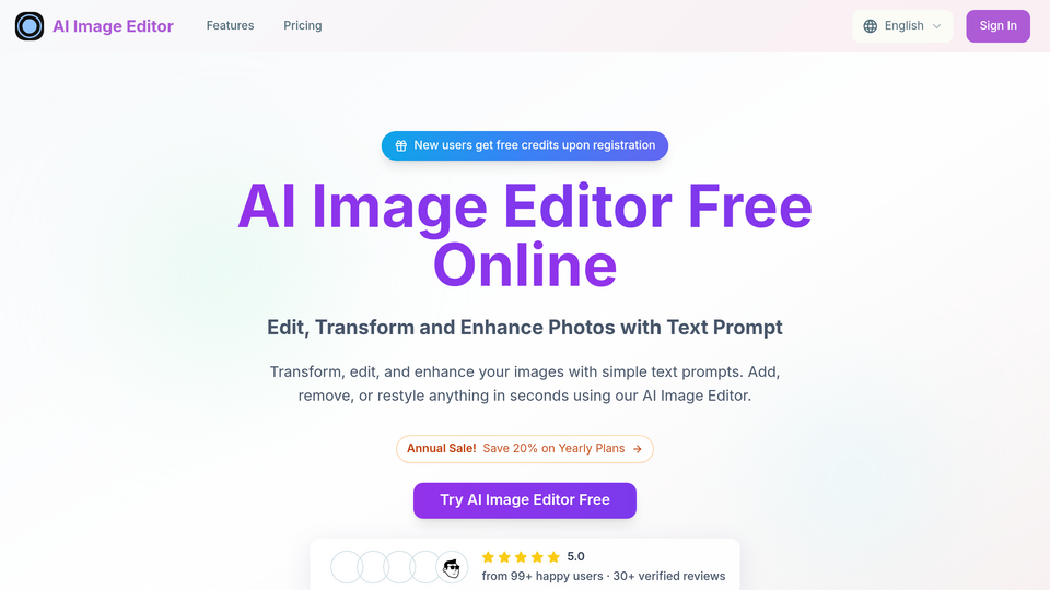 Screenshot of AI Image Editor