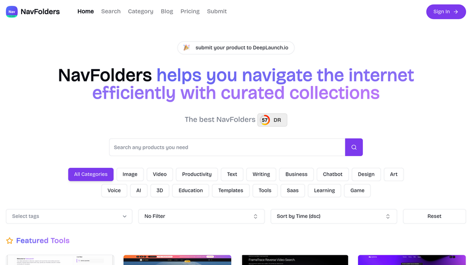 Screenshot of navfolders