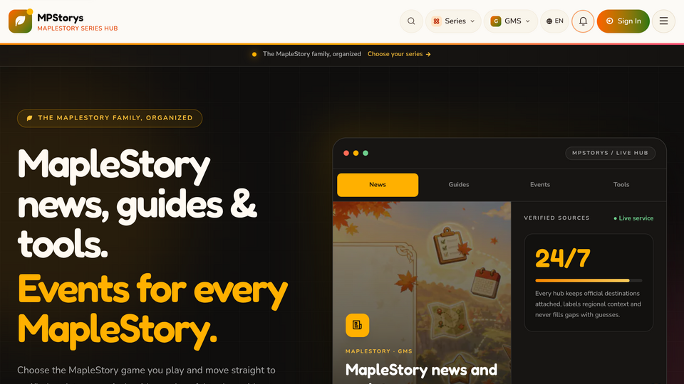 Screenshot of MPStorys