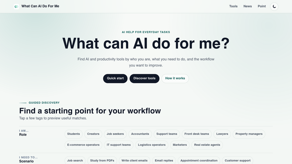 Screenshot of What Can AI Do For Me