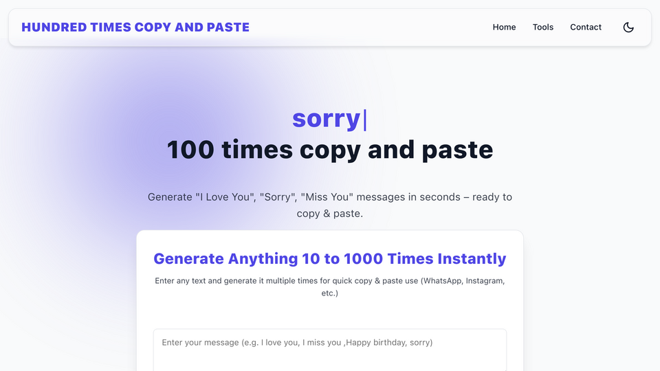 Screenshot of Hundred times copy paste