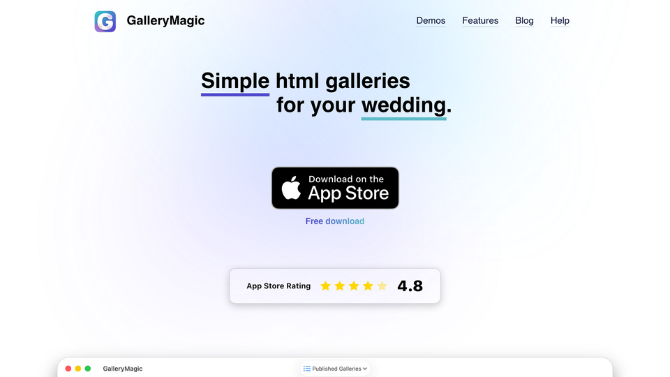 Screenshot of GalleryMagic