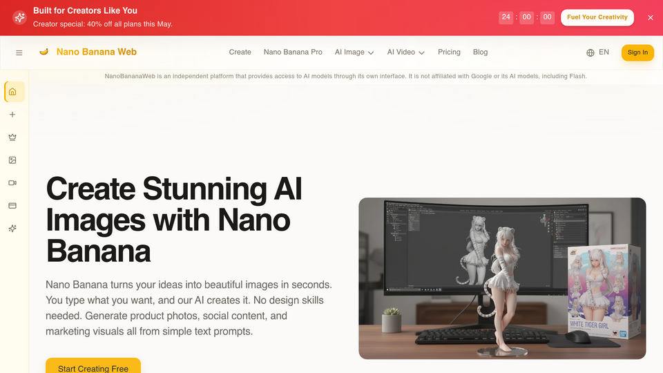 Screenshot of Nano Banana Web