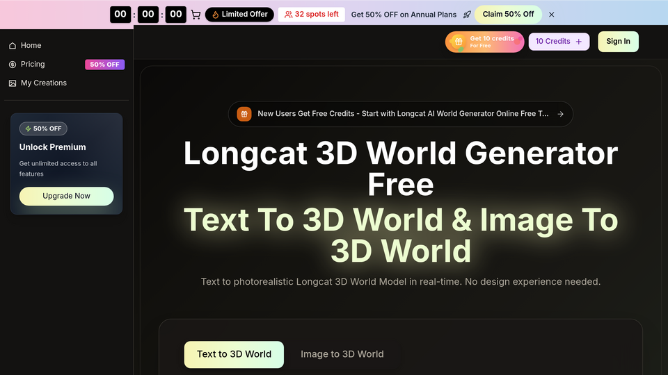 Screenshot of Longcat 3D
