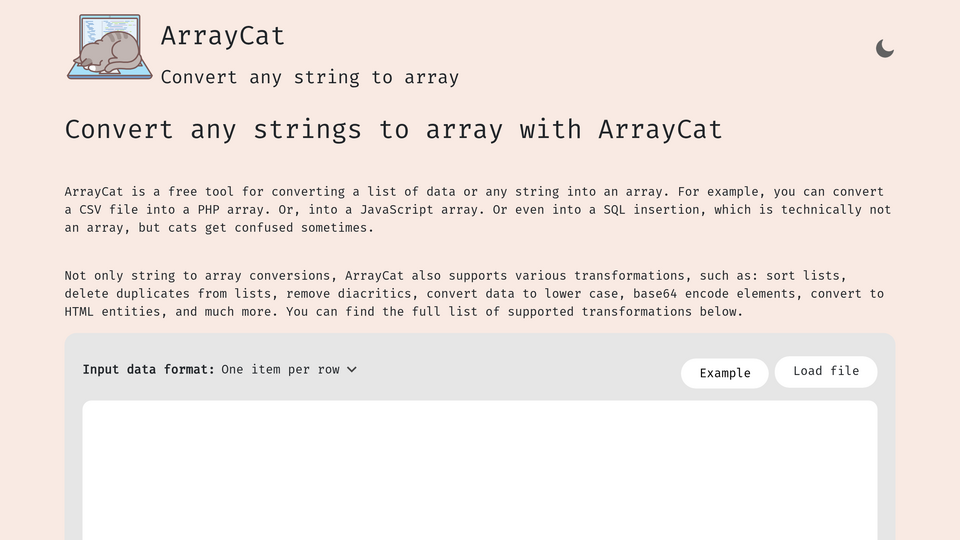 Screenshot of ArrayCat