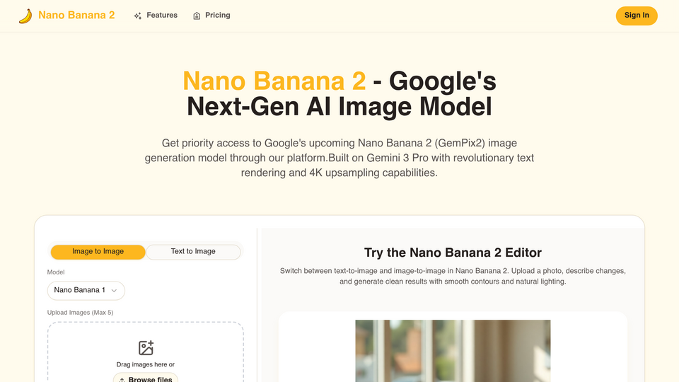 Screenshot of Nano Banana 2