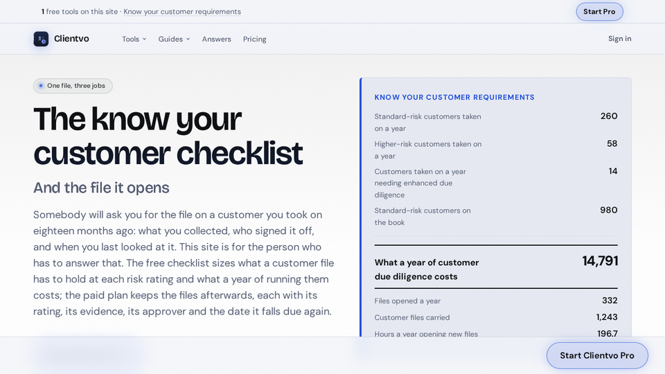 Screenshot of Clientvo
