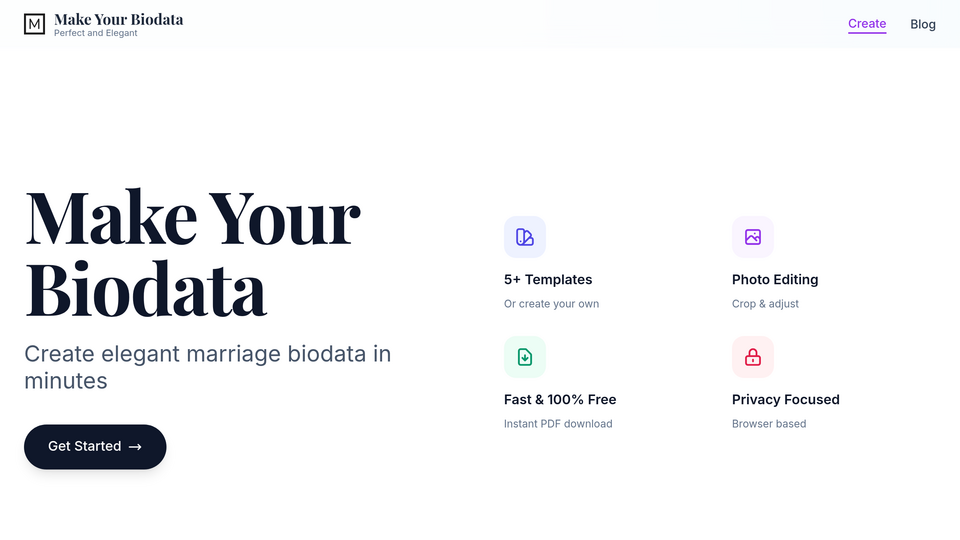 Screenshot of Make Your Biodata