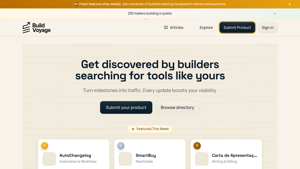 Screenshot of Build Voyage