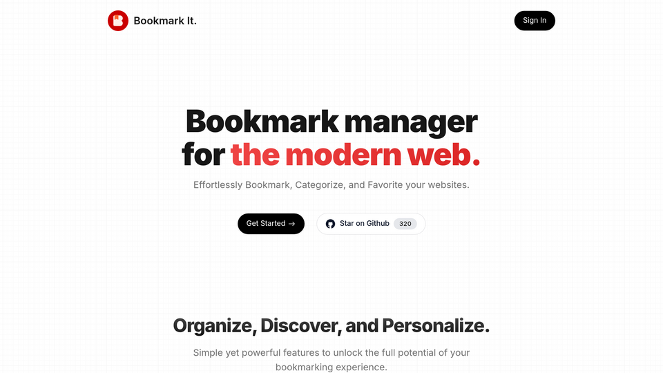 Screenshot of Bookmark It.