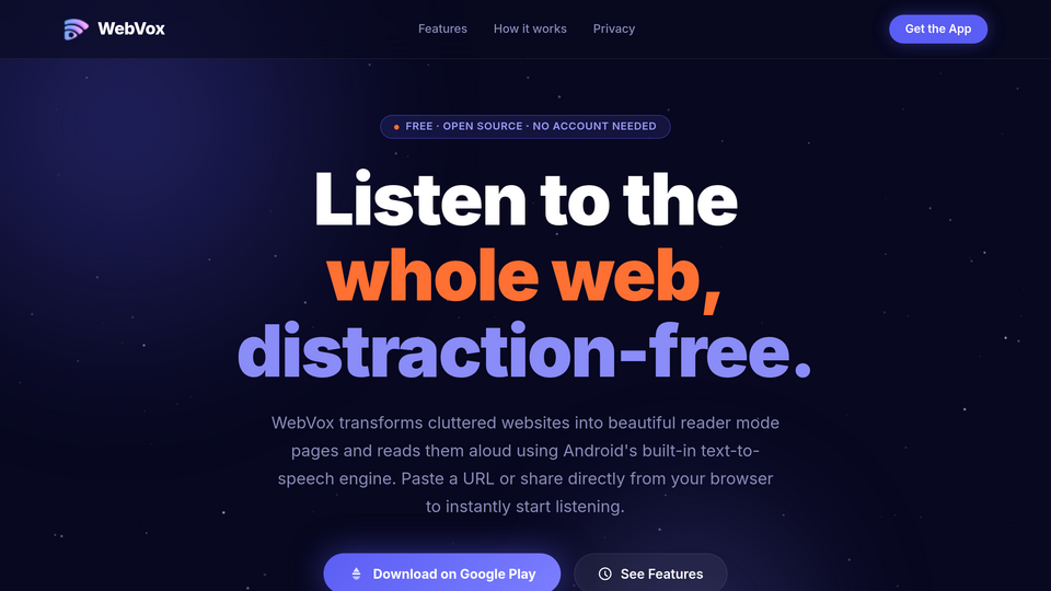 Screenshot of WebVox