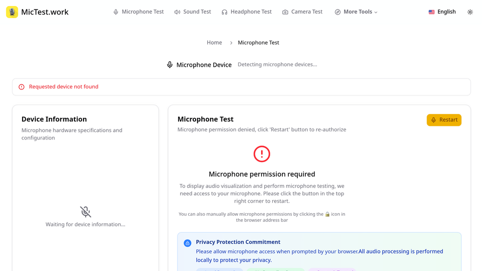 Screenshot of MicTest.work