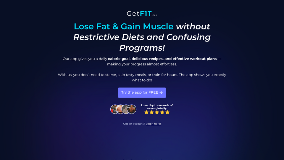 Screenshot of GetFIT App