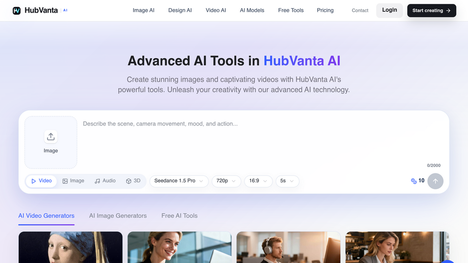 Screenshot of HubVanta AI