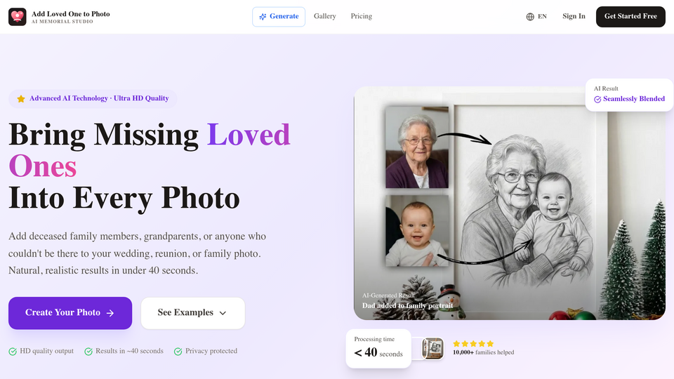 Screenshot of Add Loved One to Photo