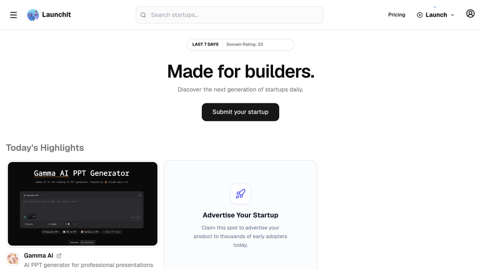 Screenshot of Launchit