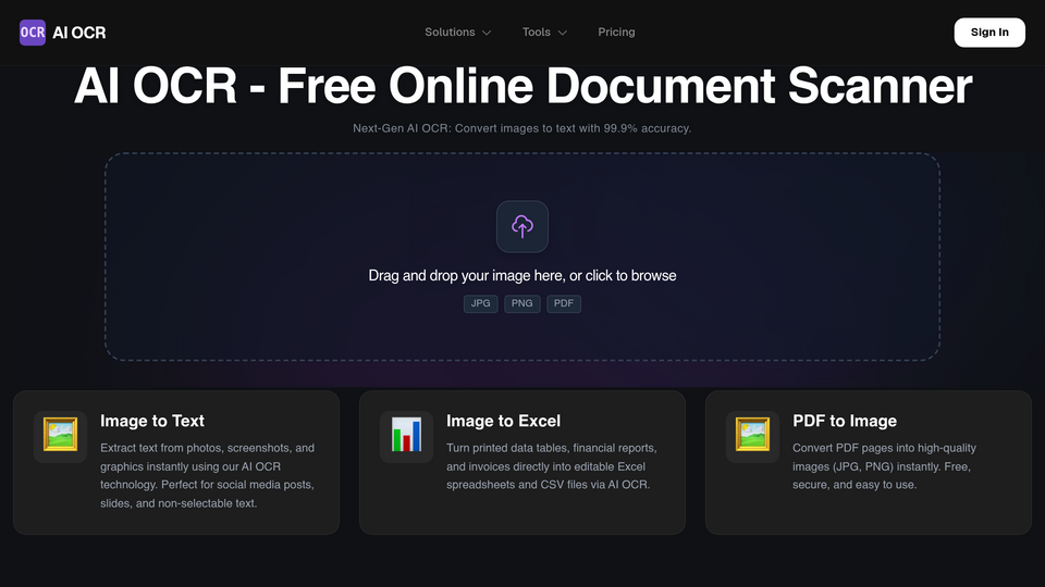 Screenshot of AI OCR