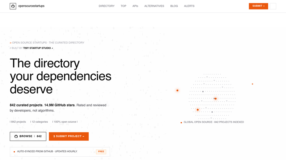 Screenshot of Open Source Startups