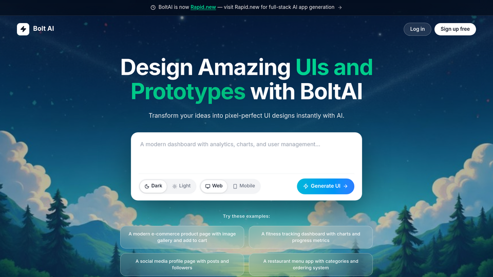 Screenshot of Bolt AI
