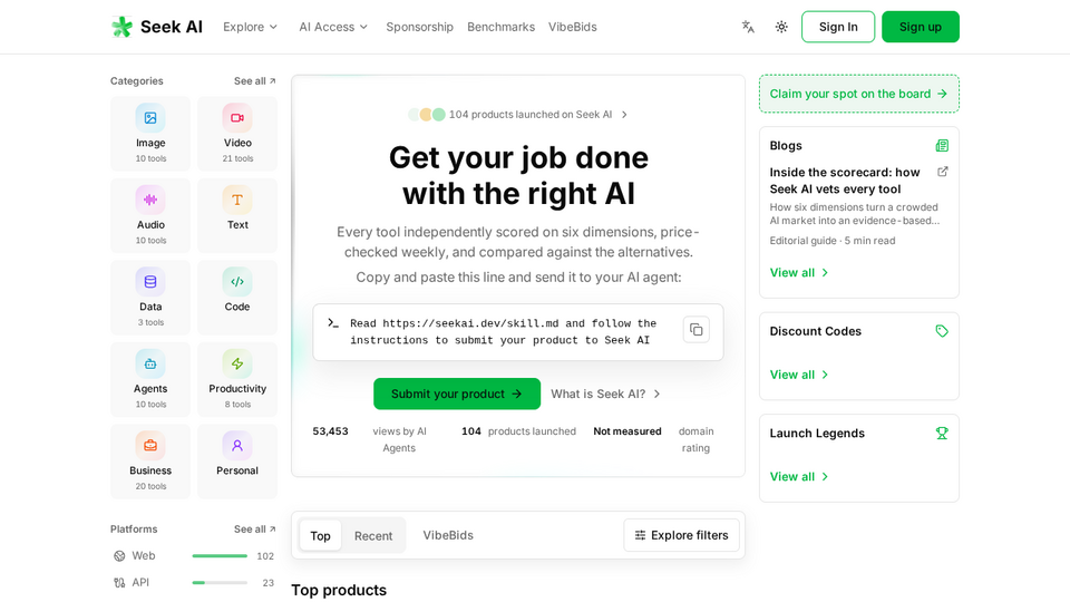 Screenshot of Seek AI