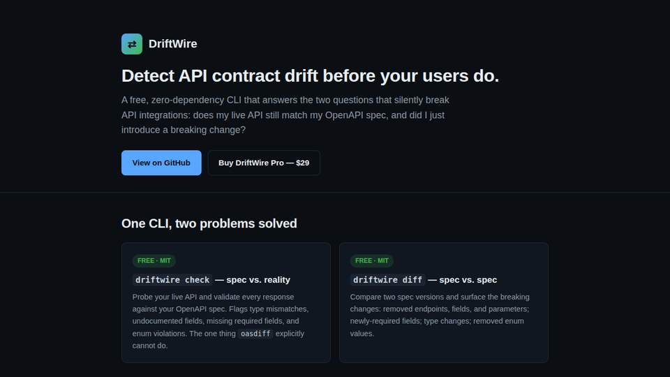 Screenshot of DriftWire