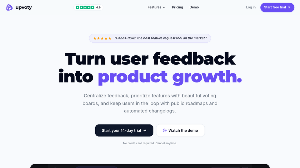 Screenshot of Upvoty