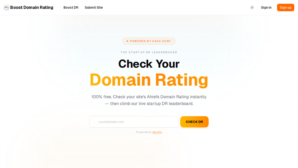 Screenshot of Boost Domain Rating