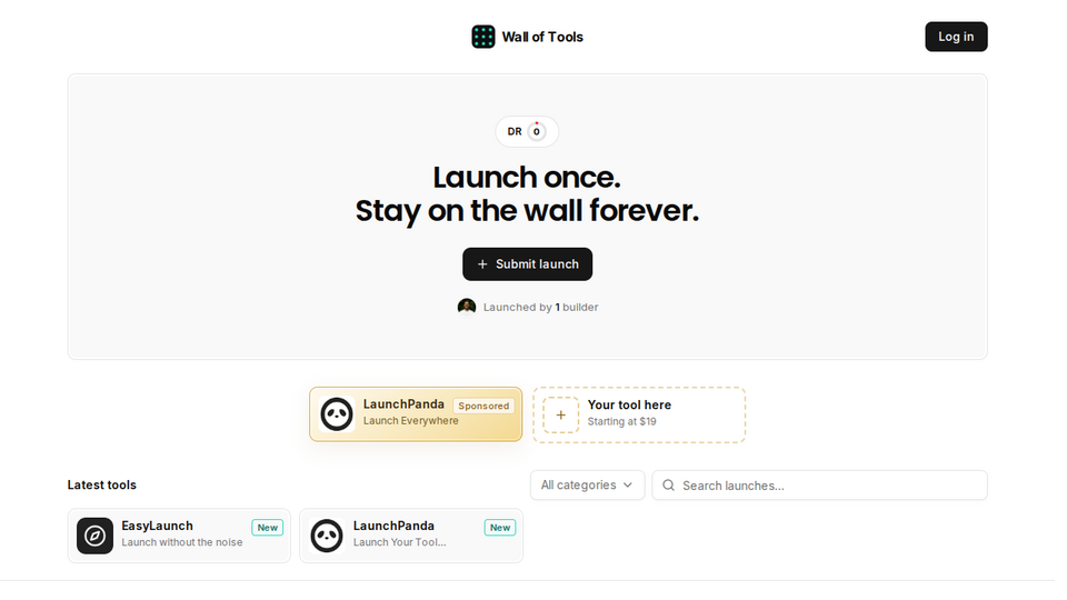 Screenshot of Wall of Tools