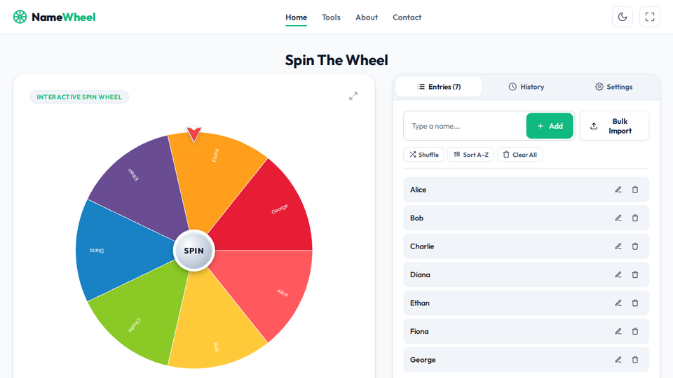 Screenshot of NameWheel Pro