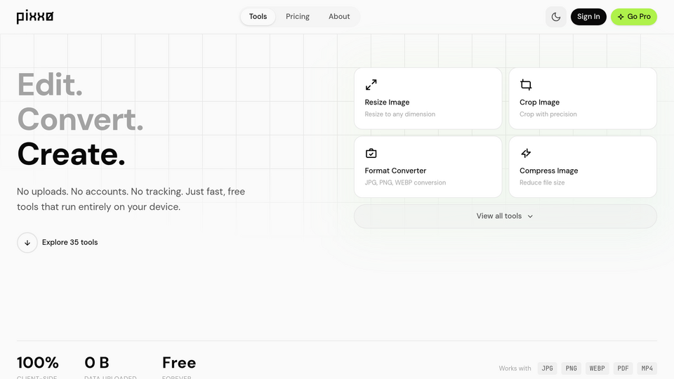 Screenshot of Pixxo