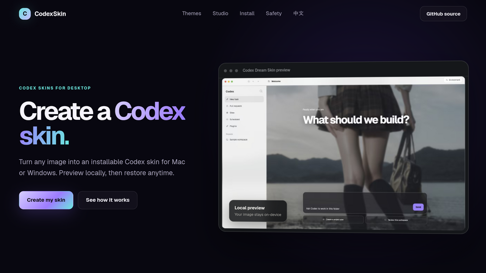 Screenshot of CodexSkin Store