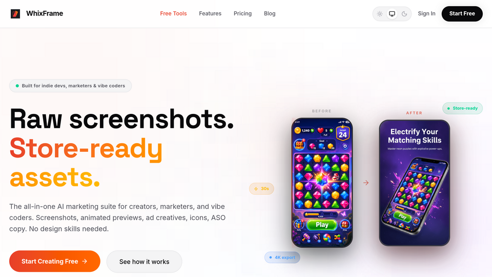 Screenshot of Whixframe