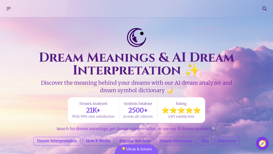 Screenshot of DreamMeaningAI