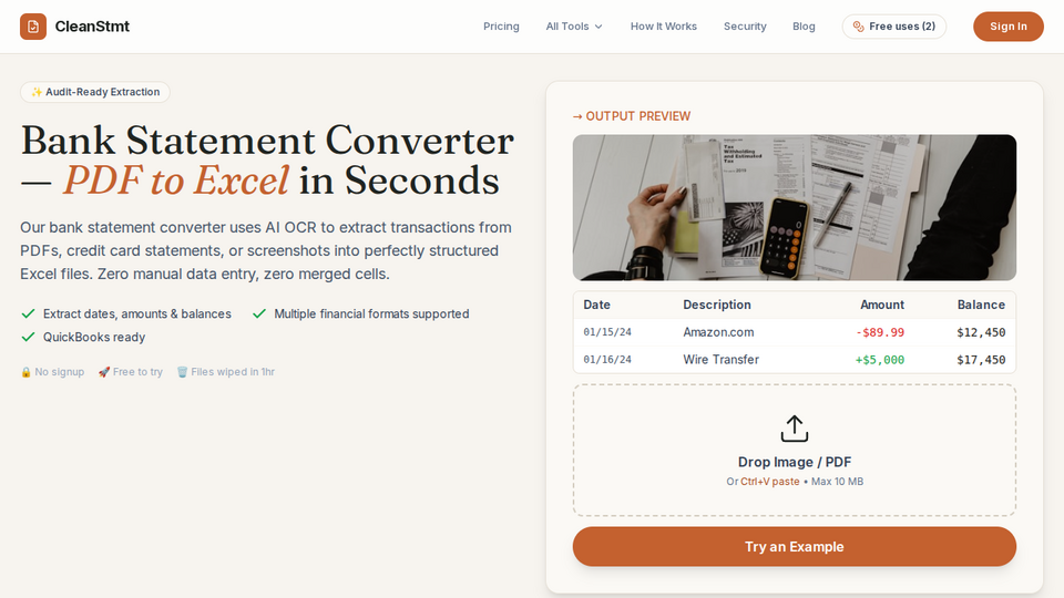 Screenshot of CleanStmt