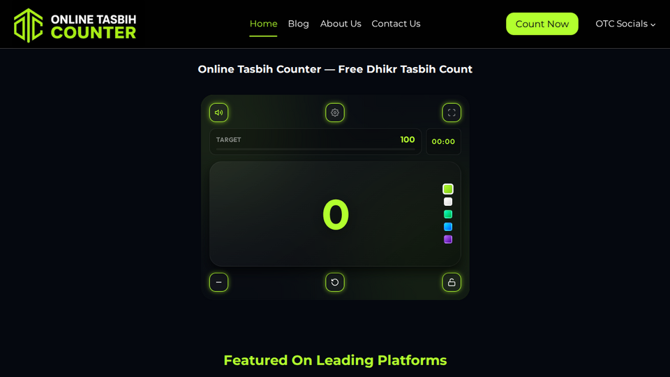 Screenshot of Online Tasbih Counter