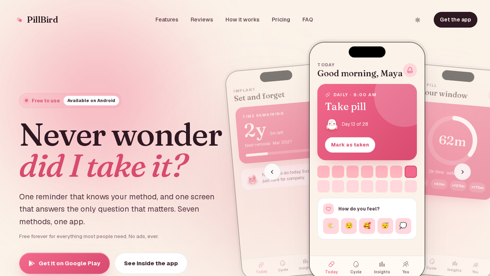 Screenshot of PillBird