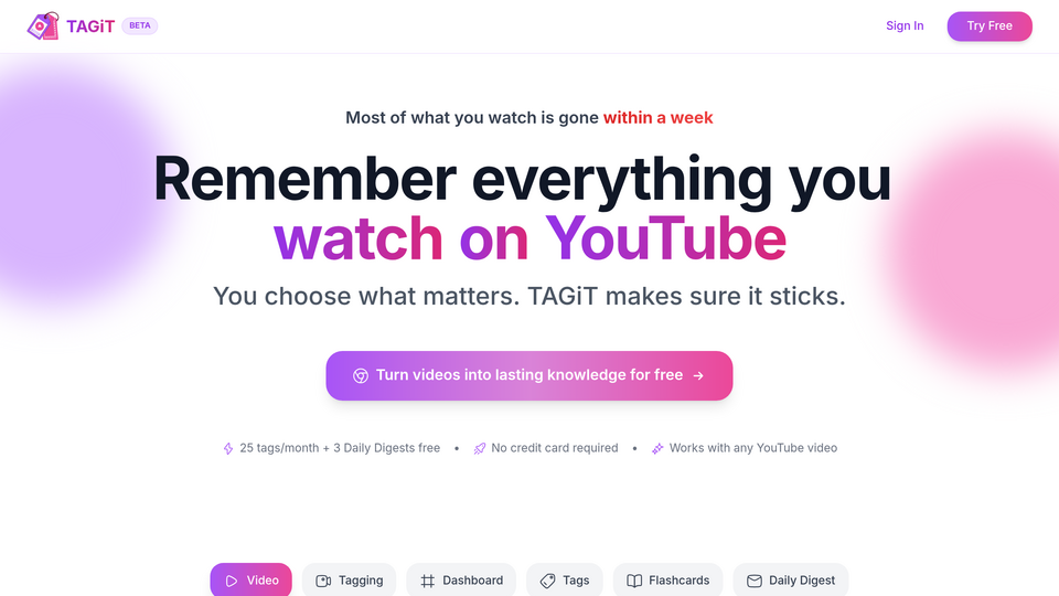 Screenshot of TAGiT