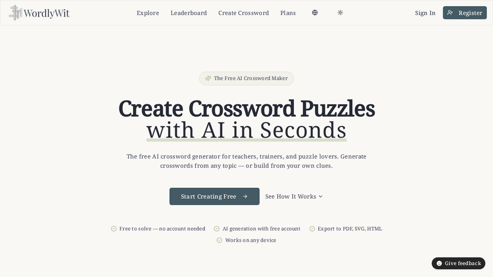 Screenshot of WordlyWit
