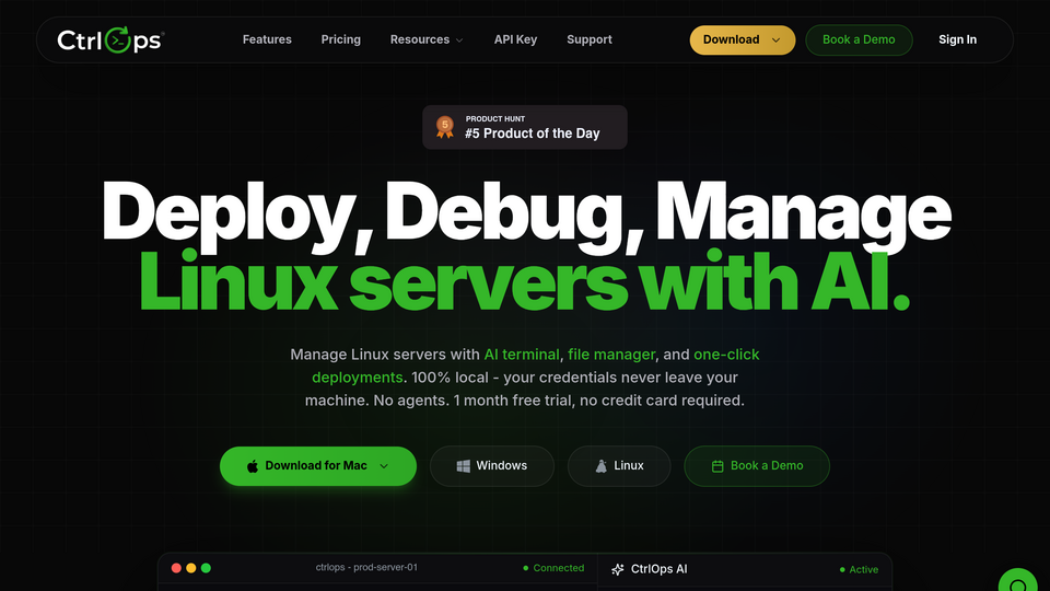 Screenshot of CtrlOps