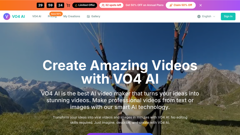 Screenshot of VO4AI