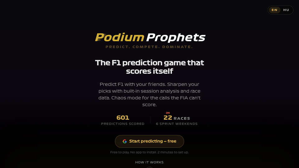 Screenshot of Podium Prophets
