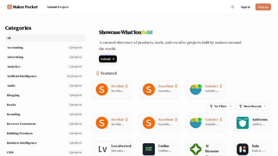 Screenshot of Maker Pocket