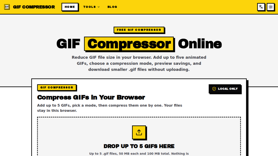 Screenshot of GIF Compressor Online