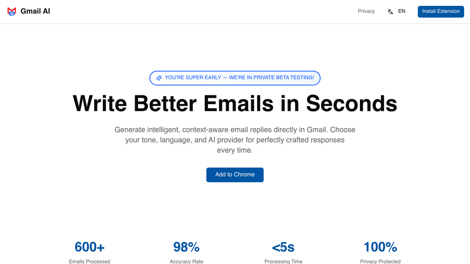 Screenshot of AI Email Writer