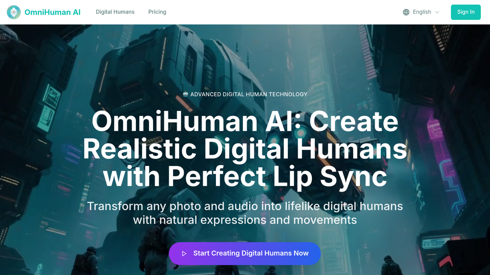 Screenshot of OmniHuman AI